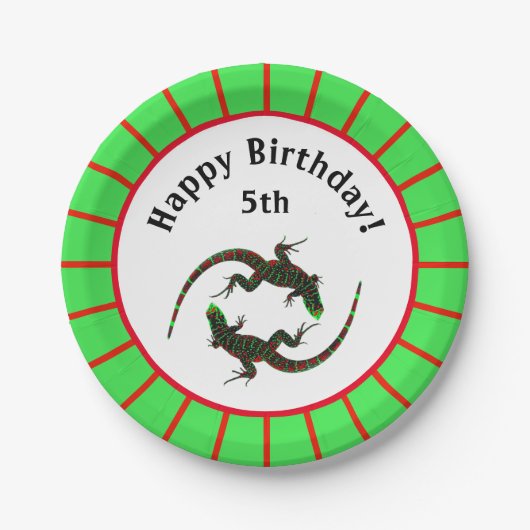 Yin Yang Lizards Birthday Papieren Bordje (Voorkant)