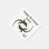 Yin Yang Lizards Birthday Servet (Hoek)
