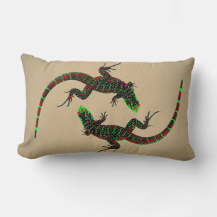 Yin Yang Lizards Ceramic Tegel Brown Kussen