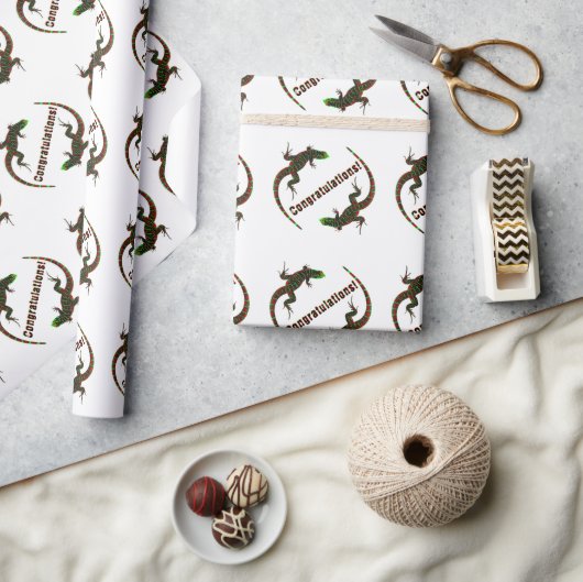 Yin Yang Lizards gefeliciteerd Cadeaupapier (Crafts)