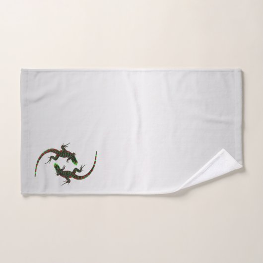 Yin Yang Lizards Silver Bad Handdoek (Handdoek)