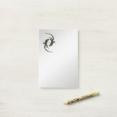 Yin Yang Lizards Silver Post-it® Notes (Op bureau)