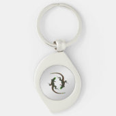 Yin Yang Lizards Silver Sleutelhanger (Voorkant)