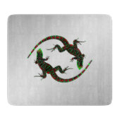 Yin Yang Lizards Silver Snijplank (Voorkant)