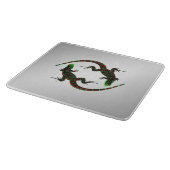 Yin Yang Lizards Silver Snijplank (Hoek)
