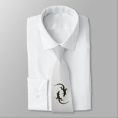 Yin Yang Lizards Silver Stropdas (Gebonden)