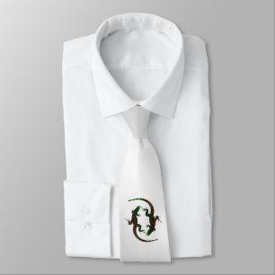 Yin Yang Lizards Silver Stropdas
