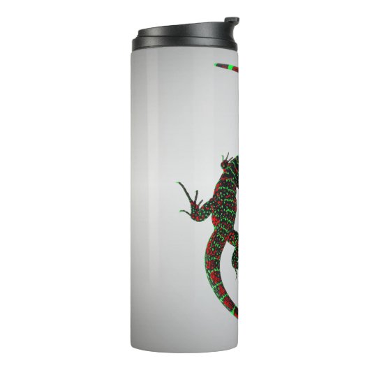 Yin Yang Lizards Silver Thermosbeker (Gedraaid links)