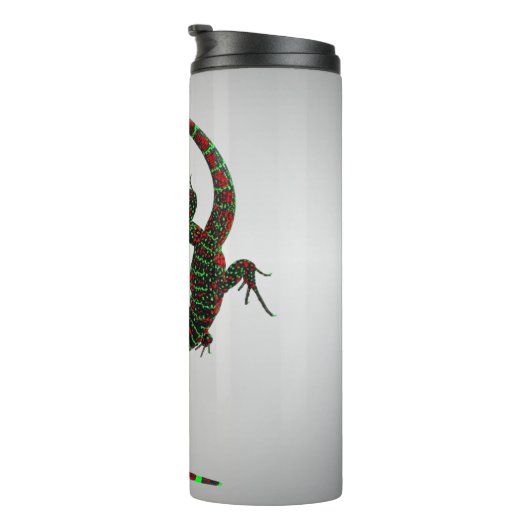 Yin Yang Lizards Silver Thermosbeker (Geroteerd rechts)