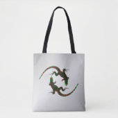 Yin Yang Lizards Silver Tote Bag (Voorkant)