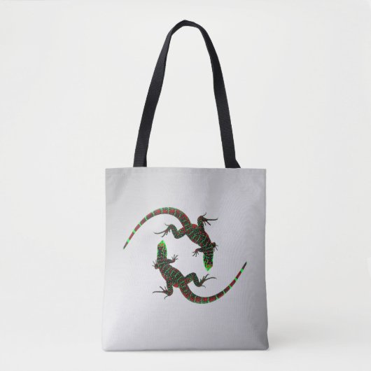 Yin Yang Lizards Silver Tote Bag (Voorkant)
