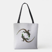 Yin Yang Lizards Silver Tote Bag (Achterkant)
