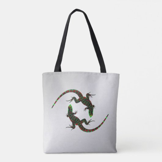 Yin Yang Lizards Silver Tote Bag (Achterkant)