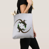 Yin Yang Lizards Silver Tote Bag (Dichtbij)