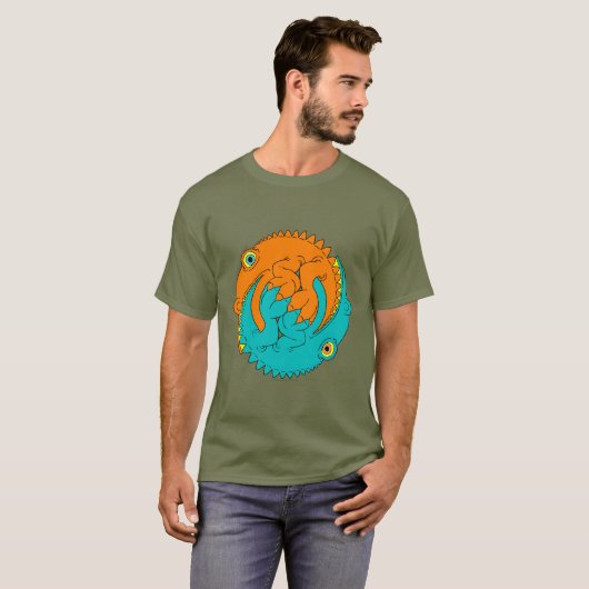 Yin Yang Lizards T-shirt (Voorkant volledig)