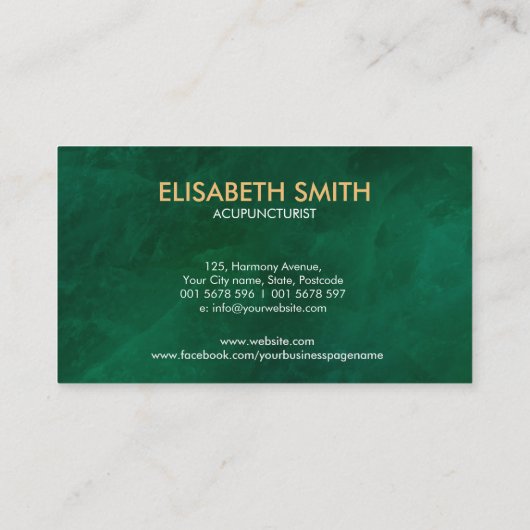 Yin Yang Lotus Acupunctuur Naald Visitekaartje (Achterkant)