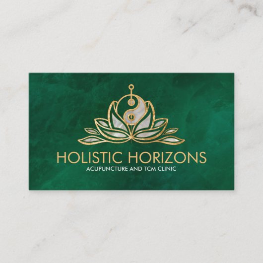Yin Yang Lotus Acupunctuur Naald Visitekaartje (Voorkant)
