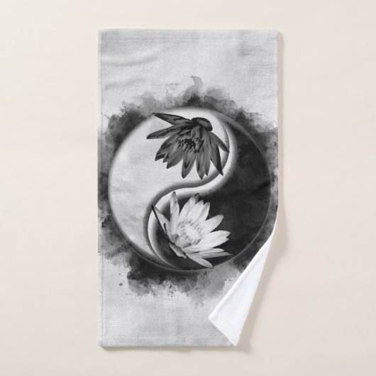 Yin Yang - Lotus bloemen Bad Handdoek (Handdoek)