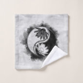 Yin Yang - Lotus bloemen Bad Handdoek (Wasdoekje)