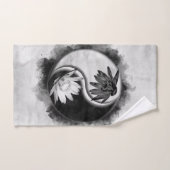Yin Yang - Lotus bloemen Bad Handdoek (Handdoek)