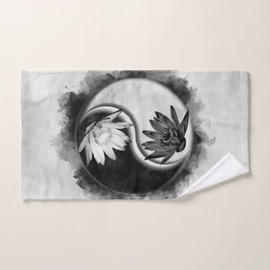 Yin Yang - Lotus bloemen Bad Handdoek (Handdoek)