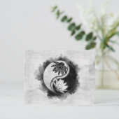 Yin Yang - Lotus bloemen Briefkaart (Staand voorkant)