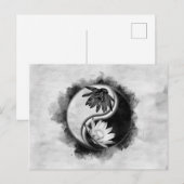 Yin Yang - Lotus bloemen Briefkaart (Voorkant / Achterkant)