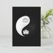 Yin Yang Lotus Flower Harmony Black and White Gift Kaart (Staand voorkant)