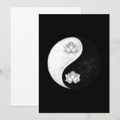 Yin Yang Lotus Flower Harmony Black and White Gift Kaart (Voorkant / Achterkant)