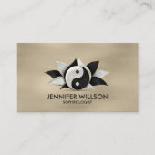 Yin Yang Lotus flower - parels en zwarte marmer Visitekaartje (Voorkant)