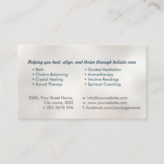 Yin Yang Lotus Flower Visitekaartje (Achterkant)