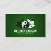 Yin Yang Lotus flower - Zwarte en witte marmer Visitekaartje (Voorkant)