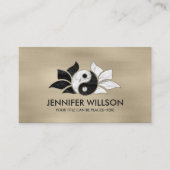 Yin Yang Lotus flower - Zwarte en witte marmer Visitekaartje (Voorkant)