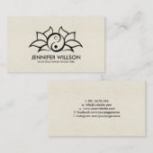 Yin Yang Lotus flower - zwarte omtrek Visitekaartje (Voorkant / Achterkant)