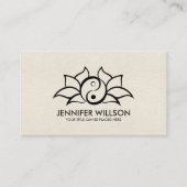 Yin Yang Lotus flower - zwarte omtrek Visitekaartje (Voorkant)