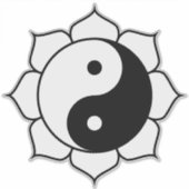 Yin Yang Lotus transparant Sticker (Voorkant)