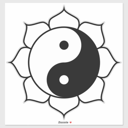 Yin Yang Lotus transparant Sticker (Vel)