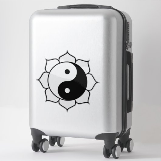 Yin Yang Lotus transparant Sticker (Koffer)