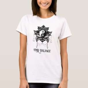 Yin Yang Lotus Vind Balansontwerp T-shirt