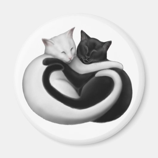 Yin Yang Love Cats Magnet (Voorkant)