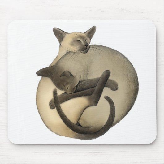 Yin Yang Love Cats Mousepad Muismat (Voorkant)