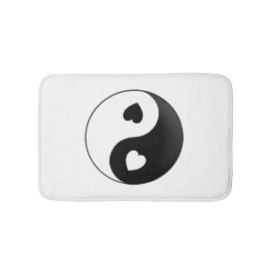 Yin Yang Love Hearts Bath Mat