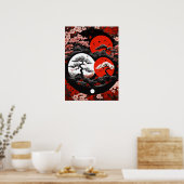 "Yin & Yang luifel: Japanse bosinkt Logo" Poster (Keuken)