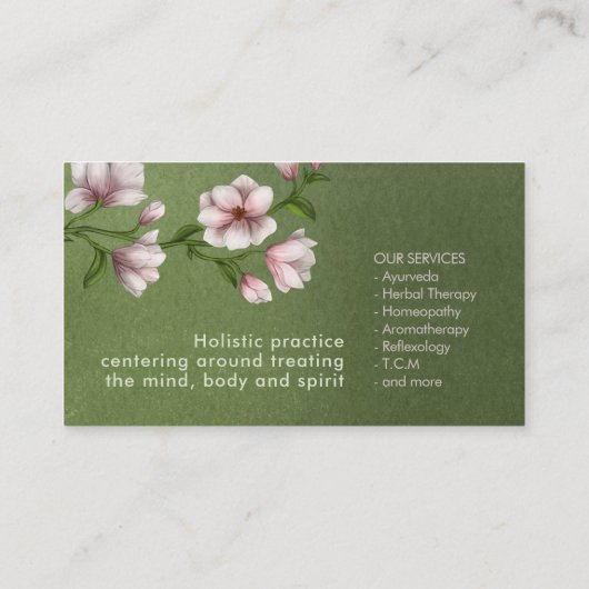 Yin Yang Magnolia Blossom Tree Visitekaartje (Achterkant)