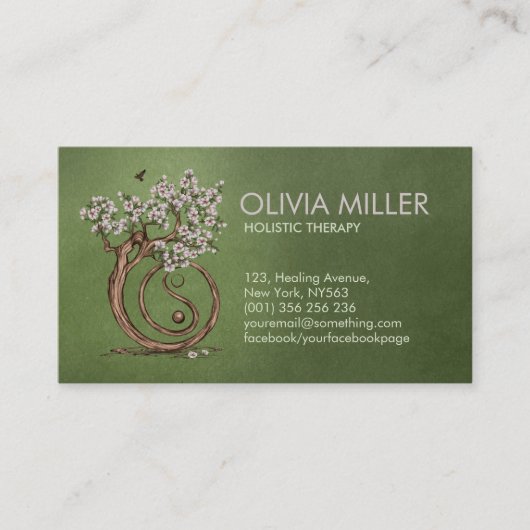 Yin Yang Magnolia Blossom Tree Visitekaartje (Voorkant)