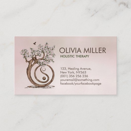 Yin Yang Magnolia Blossom Tree Visitekaartje (Voorkant)