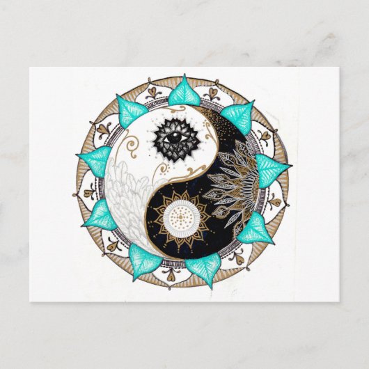 Yin Yang Mandala Briefkaart (Voorkant)