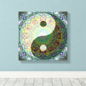 Yin Yang Mandala Canvas Afdruk (Insitu (Houten vloer))