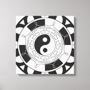 Yin Yang Mandala Canvas Afdruk
