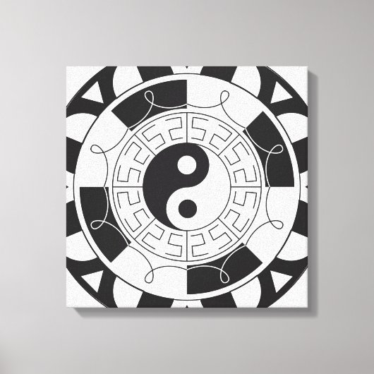 Yin Yang Mandala Canvas Afdruk (Voorkant)